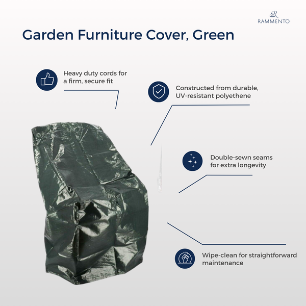 Rammento 107cm Outdoor Waterproof Garden Furniture Cover, Durable Polyethene