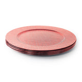 Set of 4/6 33 cm Red Geometric Design Round Charger Plates for Festive Dining