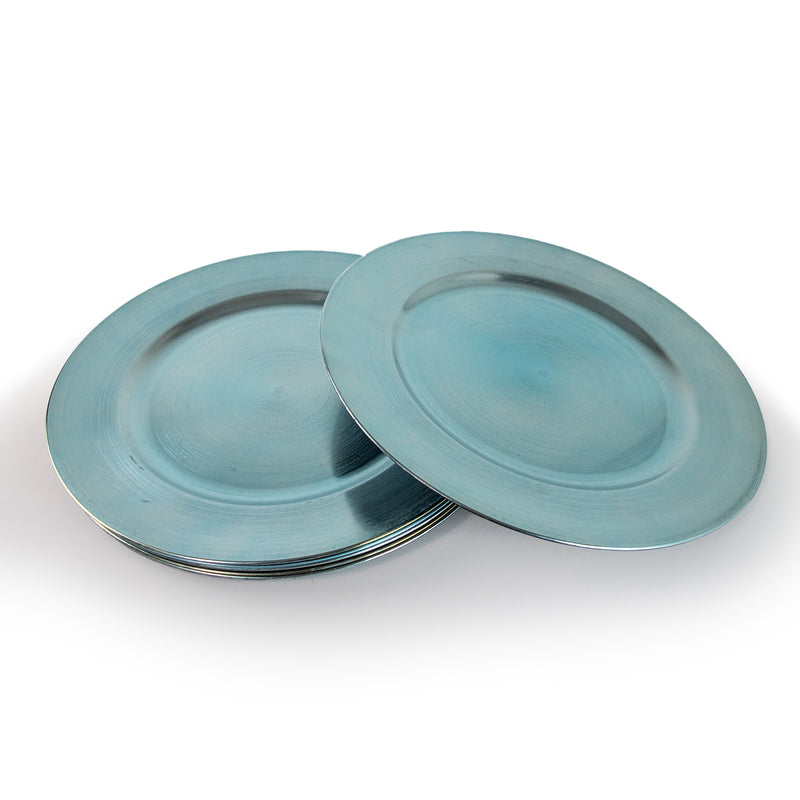 Set Of Blue Charger Plates 33cm Under Plates Round Chargers Christmas Plates