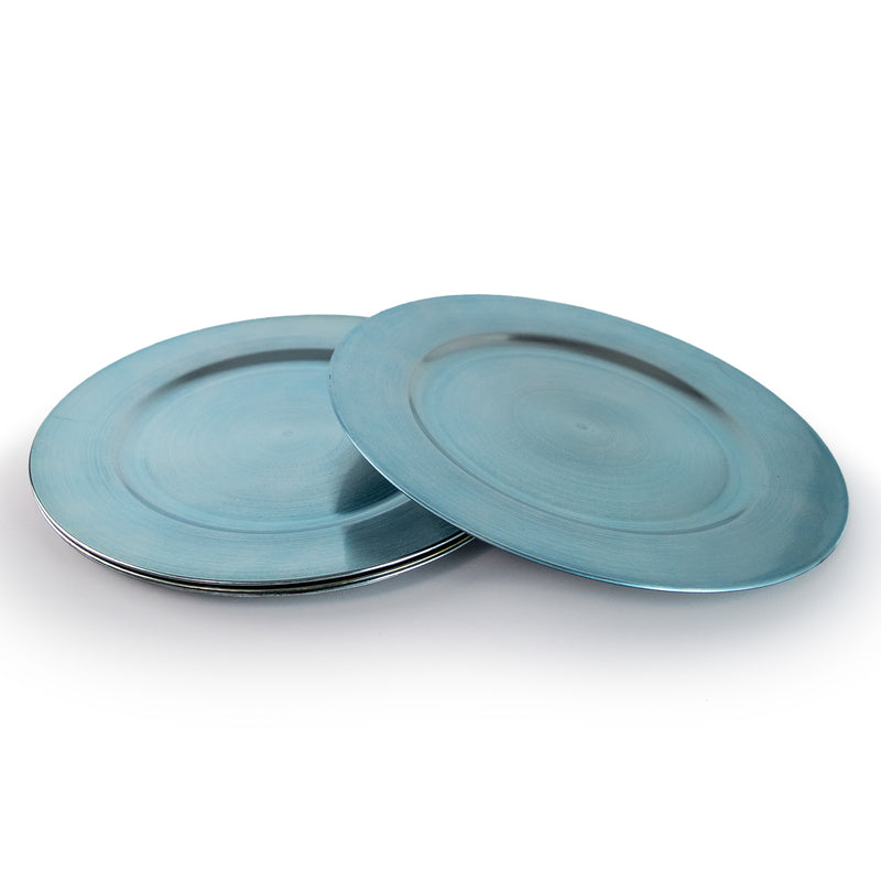 Set Of Blue Charger Plates 33cm Under Plates Round Chargers Christmas Plates