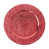 Set of 4/6 33 cm Red Geometric Design Round Charger Plates for Festive Dining