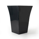 Rammento 37cm Tall Flared Plant Pot, Jet Black Plastic Square Garden Planter