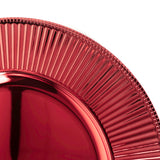 Rammento Set of 4/6 33 cm Rippled Edge Pink Round Charger Plates for Festive Dining