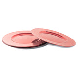 Rammento Set of 4/6 33 cm Rippled Edge Pink Round Charger Plates for Festive Dining