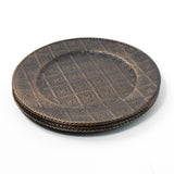 Koop Set of 4 33cm Brushed Gold Charger Plates Plaid Woven Design for Tableware