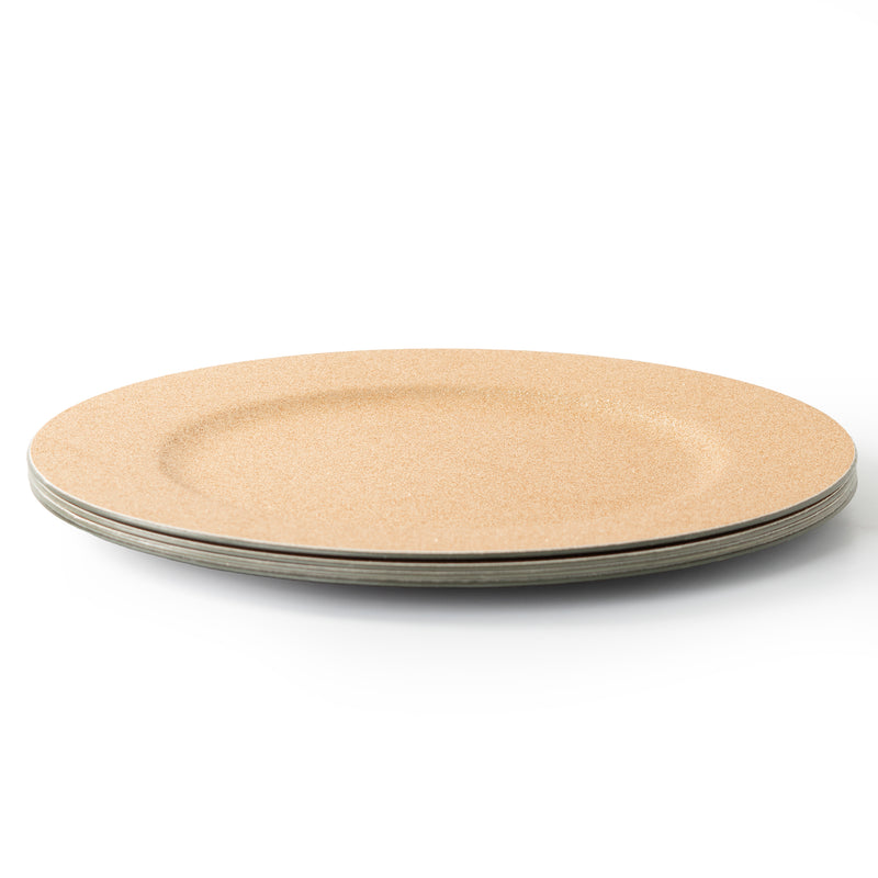 Rammento Set of 4 33cm Glittered Gold Plastic High-Gloss Finish Charger Plates