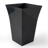 Rammento 37cm Tall Flared Plant Pot, Jet Black Plastic Square Garden Planter