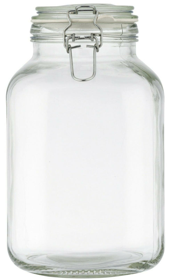 Large Glass Storage Jar 3 Litre Airtight Food Preservation Jar With Clip Top Lid