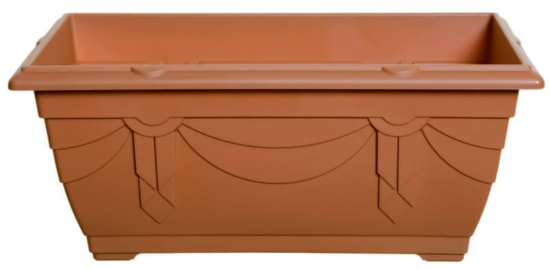 Large Plastic Trough Planter 40cm Terracotta Window Box Planter Garden Plant Pot