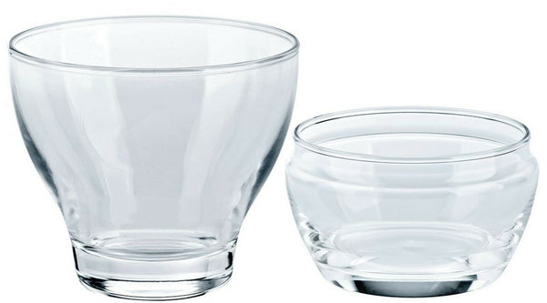 Glass Bowls With Toppers Elegant Salad Dessert Dishes Set of 6 Display Bowls