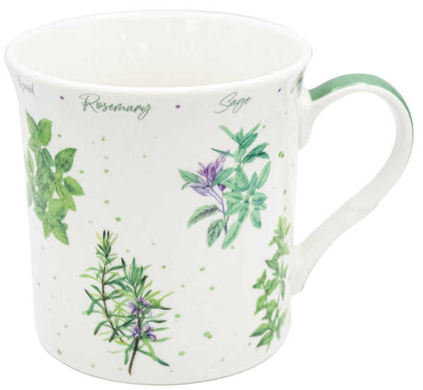 Set Of 4 Fine China Coffee Mugs Leonardo Collection Herb Garden Design Mug Set