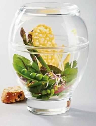Glass Bowls With Toppers Elegant Salad Dessert Dishes Set of 6 Display Bowls
