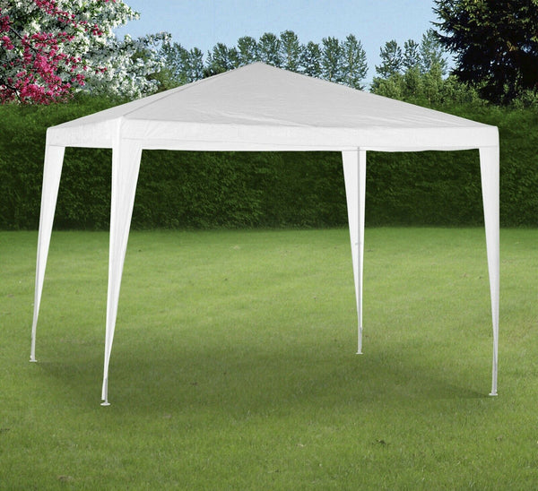 Rammento 3m x 3m Outdoor White Garden Gazebo with Pegs, Guy Lines & Connectors