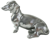 Dachshund Ornament Silver Dog Sculpture Shiny Home Decor Pet Shelf Figurine