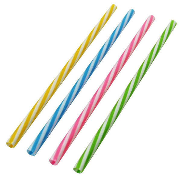 Pack of 60 Reusable Straws Bright Coloured 20cm Straws Wide 7mm Milkshake Straws
