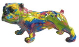 Splash Art Bulldog Ornament Multicoloured Resin Dog Figurine Modern Art Design