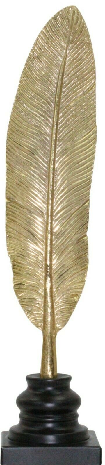 Living Room Decor - Gold Metal Feather Sculpture Home Lounge Office Ornament