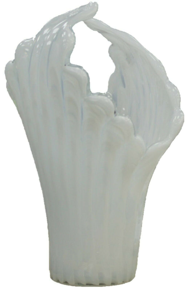 Handmade Murano Glass Vase Venetian Craftsmen Milk Glass White Flower Vase LARGE