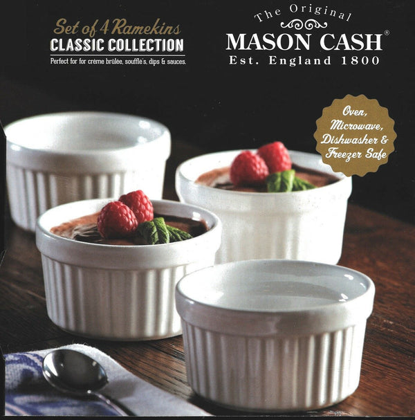 Mason Cash Set of Ramekins 4 Stoneware White Ramekin Souffles dishes