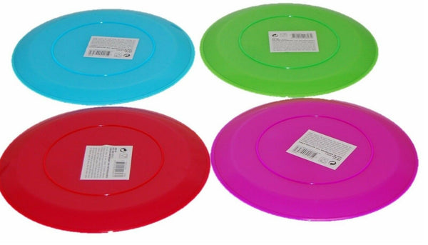 Set of 4 Bright Coloured Dinner Plates. Dinner Plates 27cm