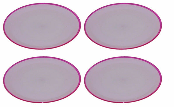 Set of 4 Bright Coloured Dinner Plates. Dinner Plates 27cm