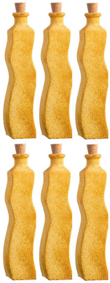 Ravenhead 220ml Wavy Yellow Glass Bottles With Cork Sand Effect Finish