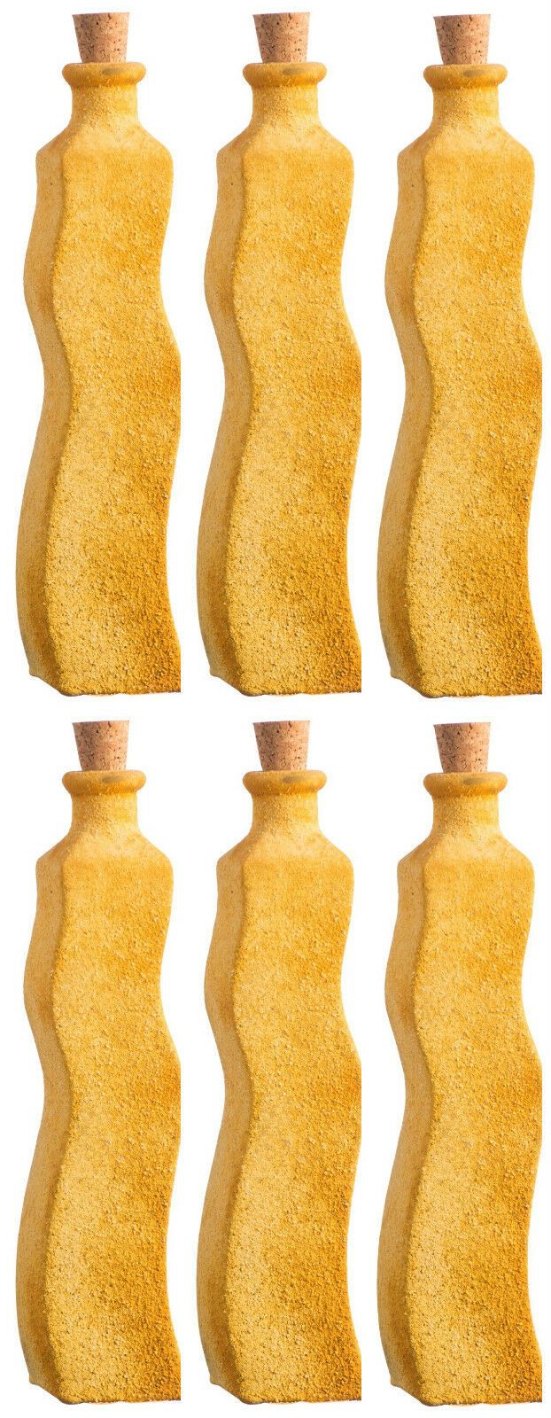 Ravenhead 220ml Wavy Yellow Glass Bottles With Cork Sand Effect Finish