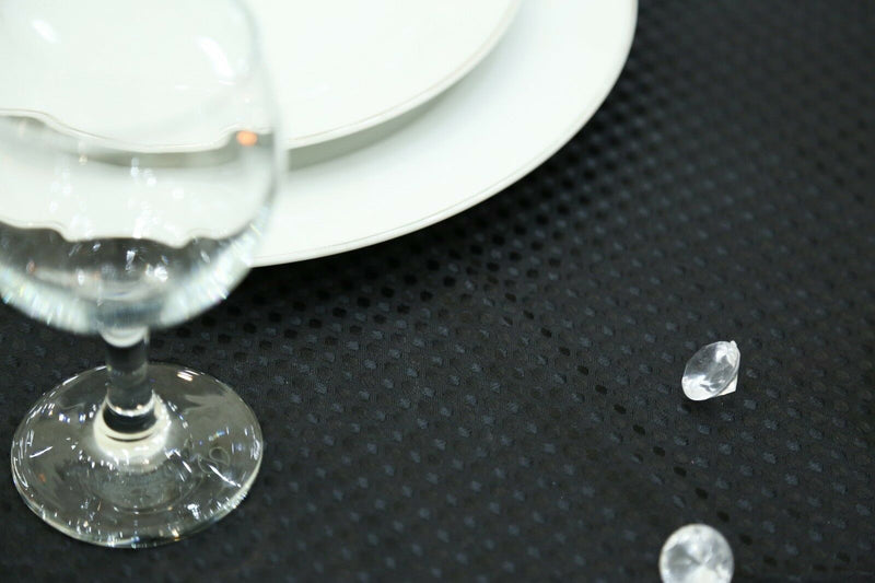 Black On Black Polka Dots Tablecloth Machine Wash Table Cloth 180cm x 130cm (6ft