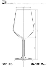 Set of 6 LARGE White Glass Wine Glass Red Wine Glass Gin Glass 530ml Capacity