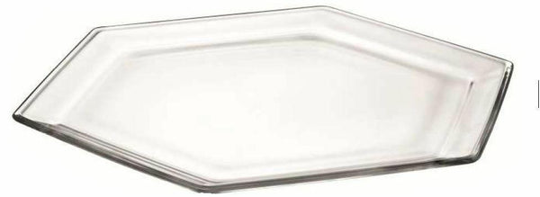 38 x 33cm Esa Vassoio Hexagon Tray Large Glass Serving Platter Glass Tray