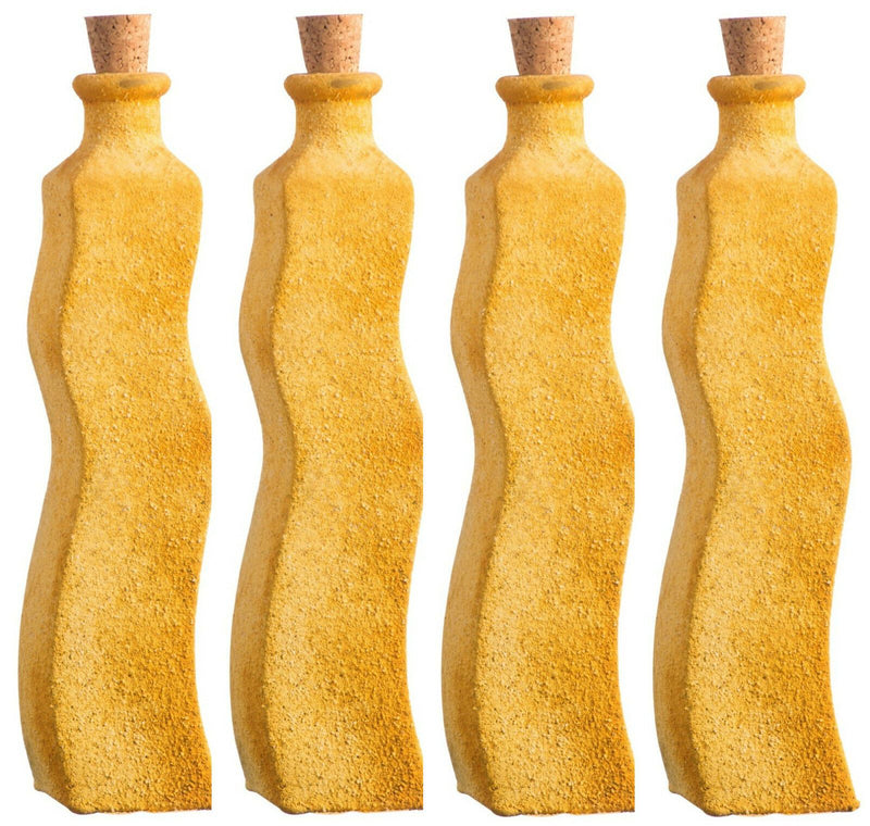 Ravenhead 220ml Wavy Yellow Glass Bottles With Cork Sand Effect Finish