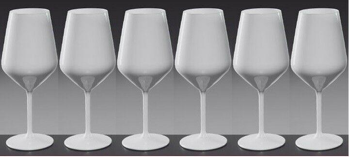 Set of 6 LARGE White Glass Wine Glass Red Wine Glass Gin Glass 530ml Capacity