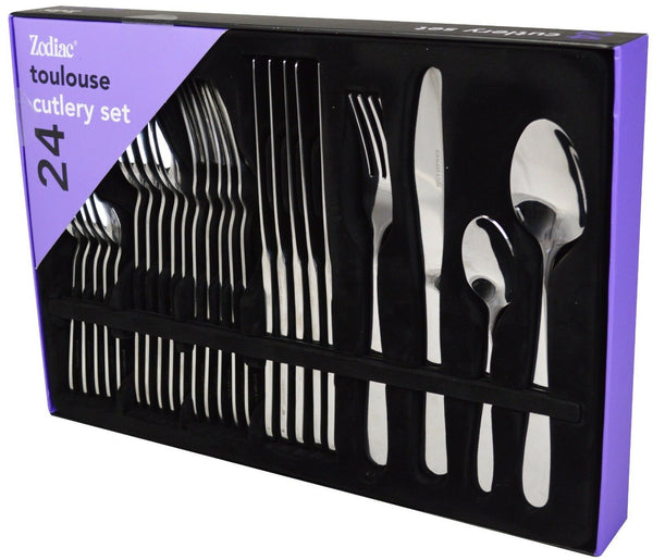 Zodiac 24 Piece Stainless Steel Cutlery Set in Gift Box Classic Style