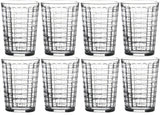 Brick Design Glass Tumbler Set Stackable Juice Water Glasses Set of 8