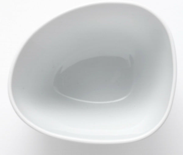 Set of 4 White Porcelain Bowls Shaped Cereal Breakfast Noodle Soup Bowls