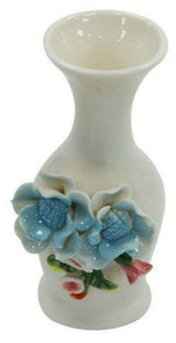 14cm Ceramic Bud Vase Colourful 3D Flower Decoration Thin Bottle Neck Ornament