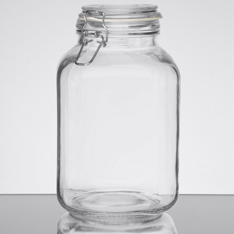 Large Glass Storage Jar 3 Litre Airtight Food Preservation Jar With Clip Top Lid