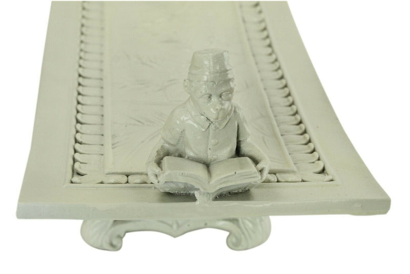 White Table Tray With Monkey - Modern Shelf Ornament Bowl Home Decor 18.5cm