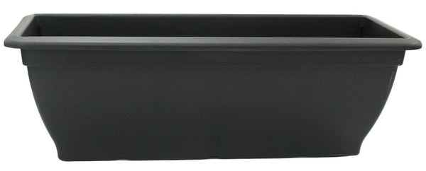 60cm Long Indoor/Outdoor Flower Pot, Black Plastic Planting Trough