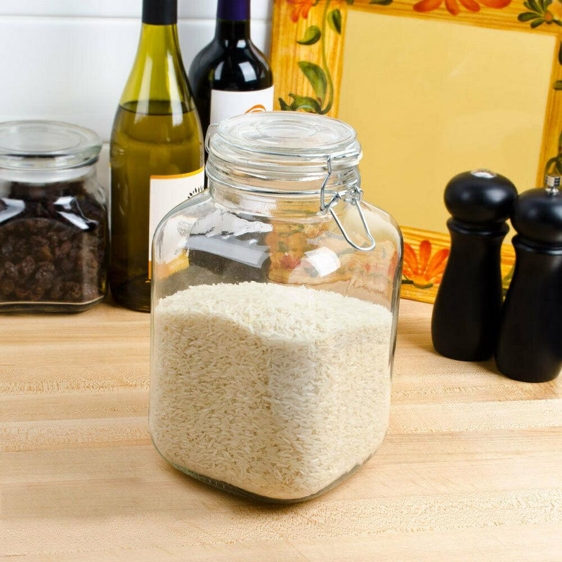 Large Glass Storage Jar 3 Litre Airtight Food Preservation Jar With Clip Top Lid