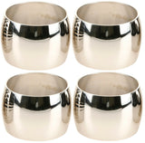 Set of 4 Metal Brass Nickel Plated Classic Design Napkin Rings Generous Sized