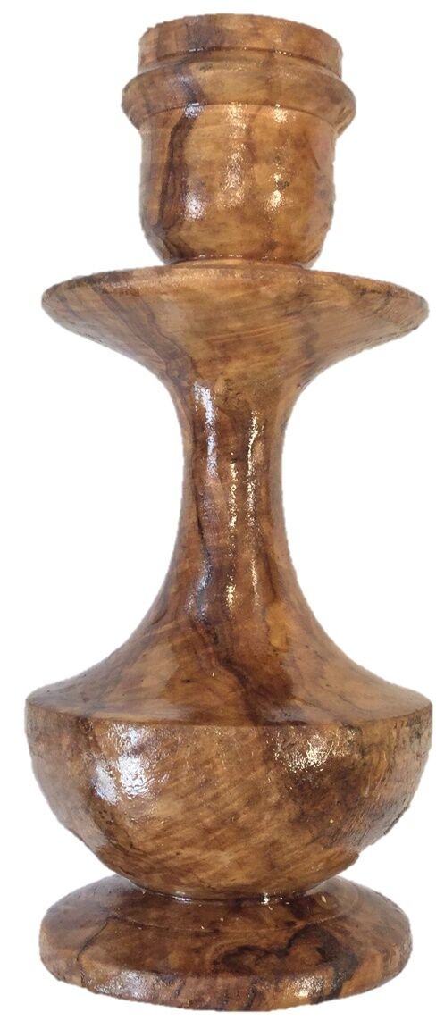 Rammento Hand Made Olive Wood Candle Stick Candle Holder Made in Tunisia