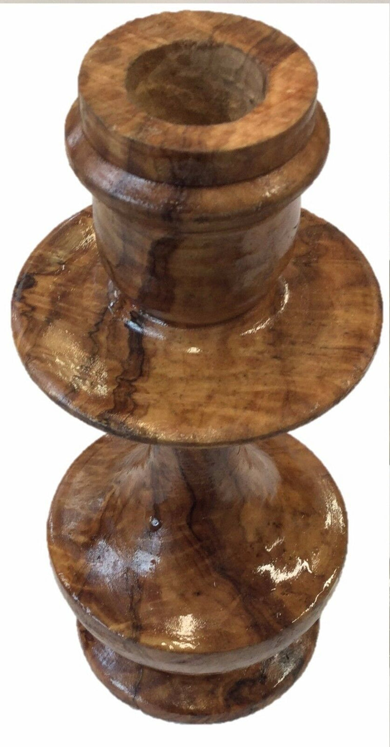 Rammento Hand Made Olive Wood Candle Stick Candle Holder Made in Tunisia