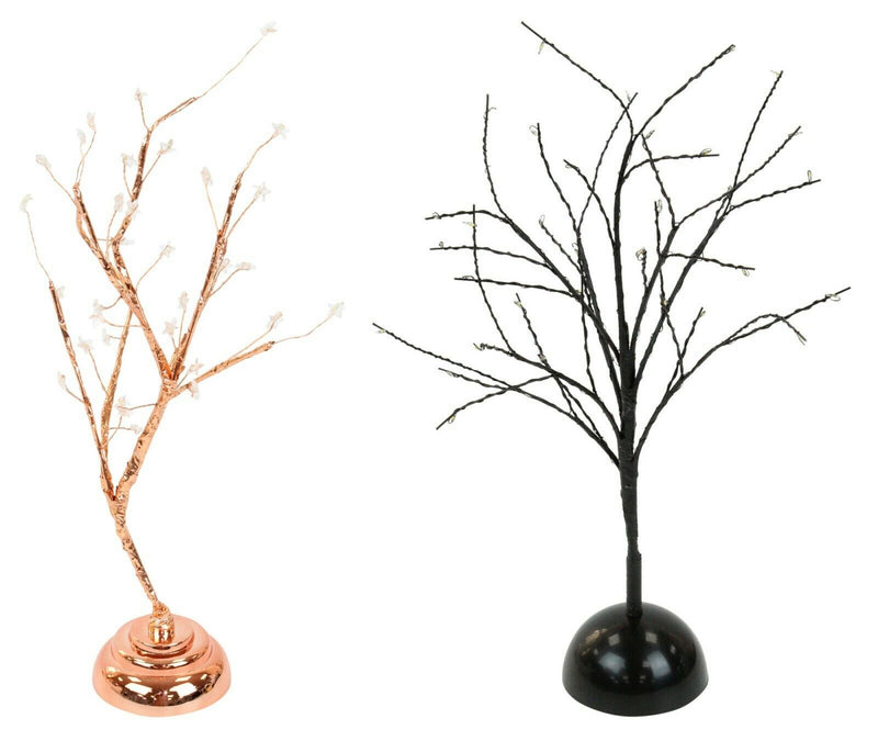 32 LED Christmas Tree Light Up Black Rose Gold Twig Tree Easter Home Decorations