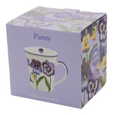 Set of 4 Leonardo Collection Pansy Fine China Gift Boxed Floral Mug Set 300ml