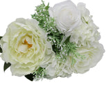 Fake Flowers Bunch Artificial Flower Bunch Bouquet White Rose & Dahlia Bouquet