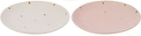 21cm Dinner Plate Stoneware Plate With Gold Dots White & Pink