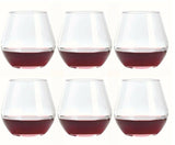 Durobor Set of 6 Red White Wine Whiskey Glasses Large Stemless Tumblers