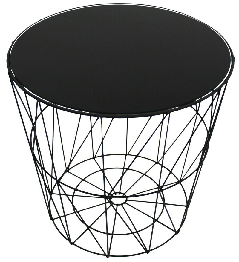 Set Of 3 Side Tables Nesting Coffee Tables Black With Black Glass Top