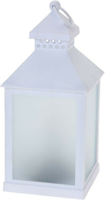 Modern Lantern LED Candle - White Plastic Realistic Flame Glow Outdoor Indoor